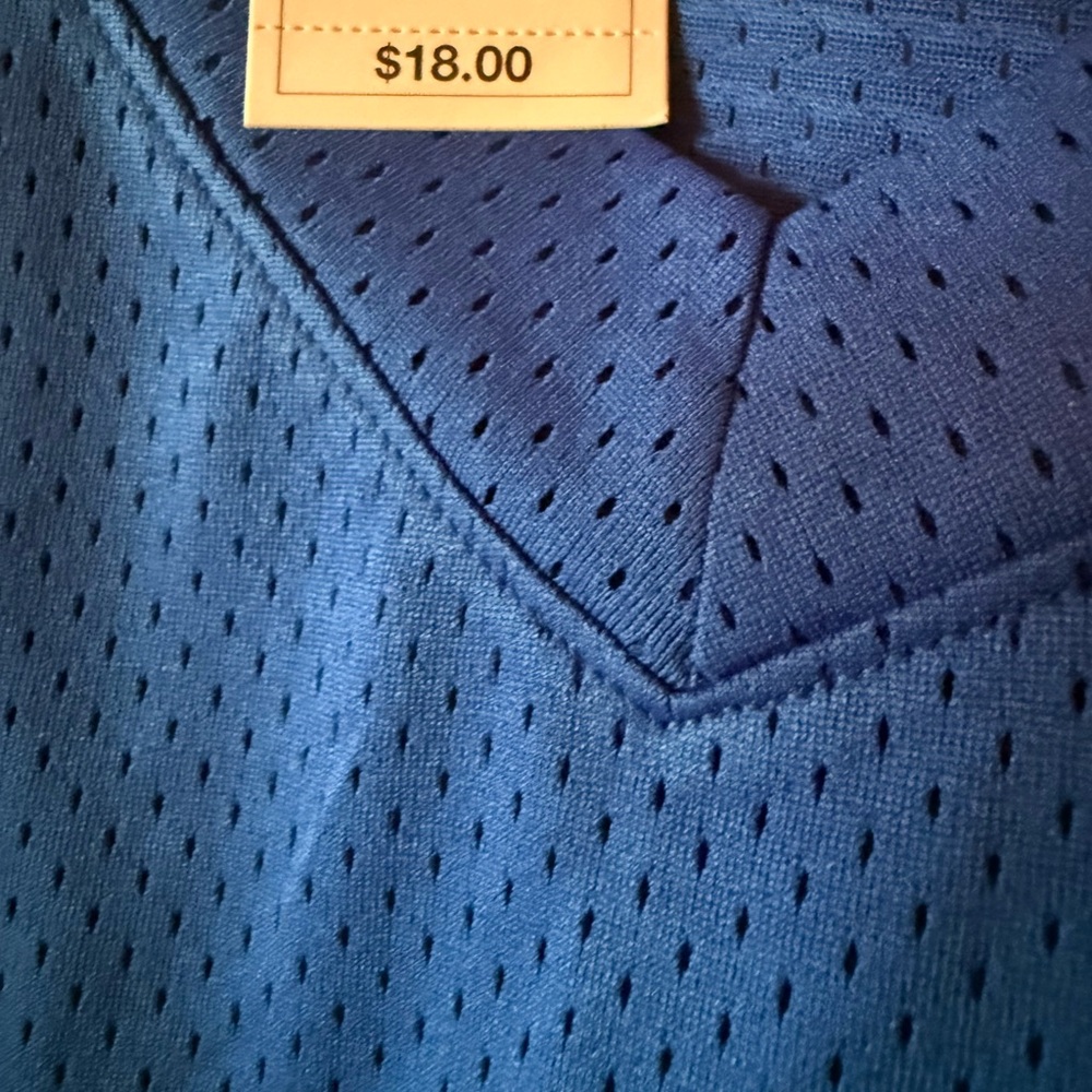 Wild Fable Blue Mesh V-Neck Top - Picture 4 of 5